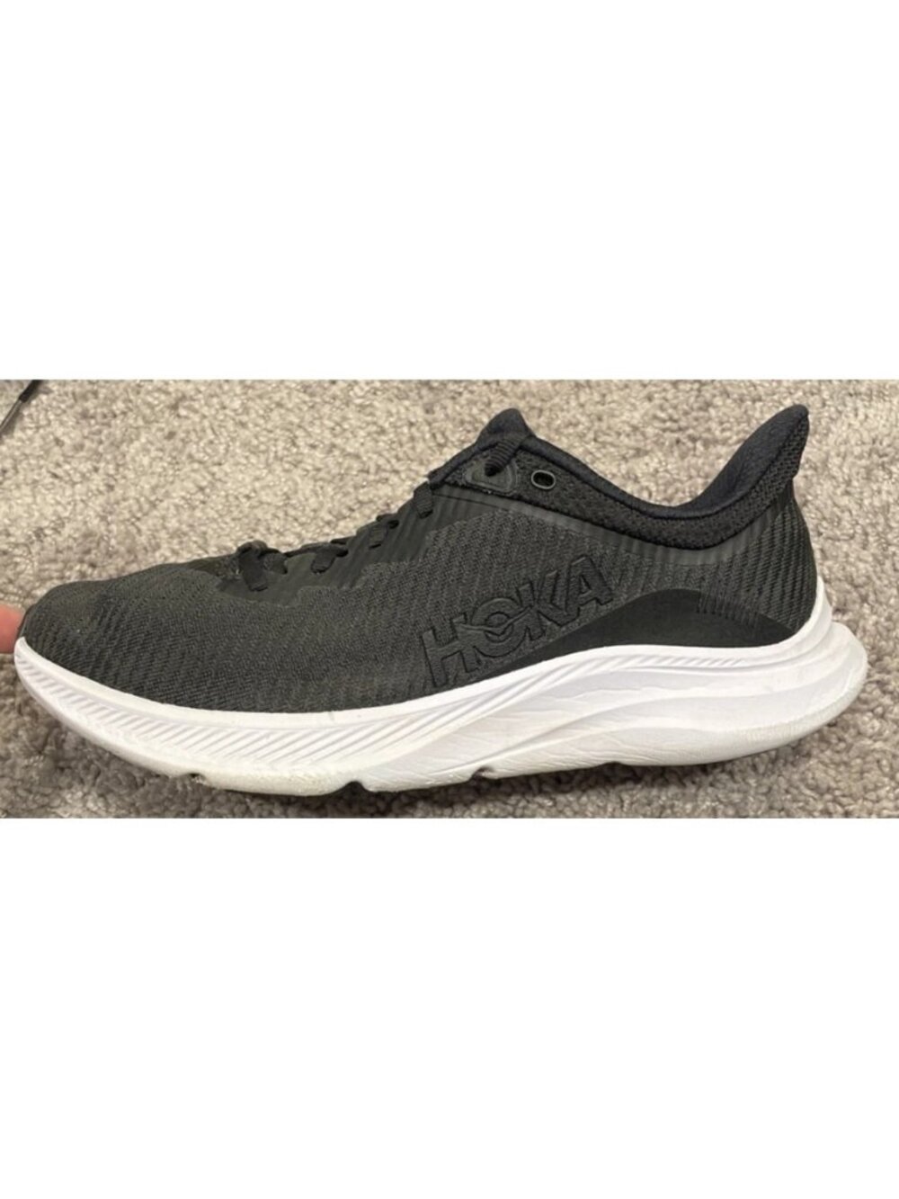 Hoka One One Womens Solimar 1123096 BWHT Black Running Shoes Sneakers Size 9.5 B